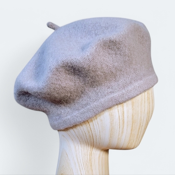 Cover Your Hair - Light Gray Wool Blend Beret Cap Hat Women's One Size - Picture 12 of 12